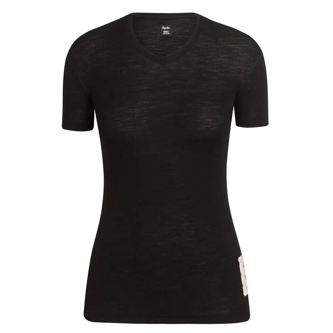 RAPHA Women Merino Base Layer Short Sleeve - Black-Velodrom