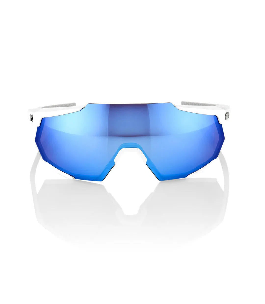 RIDE 100% Eyewear Racetrap - Matte White HiPER Blue Multilayer Mirror Lens-Eyewear-96295814