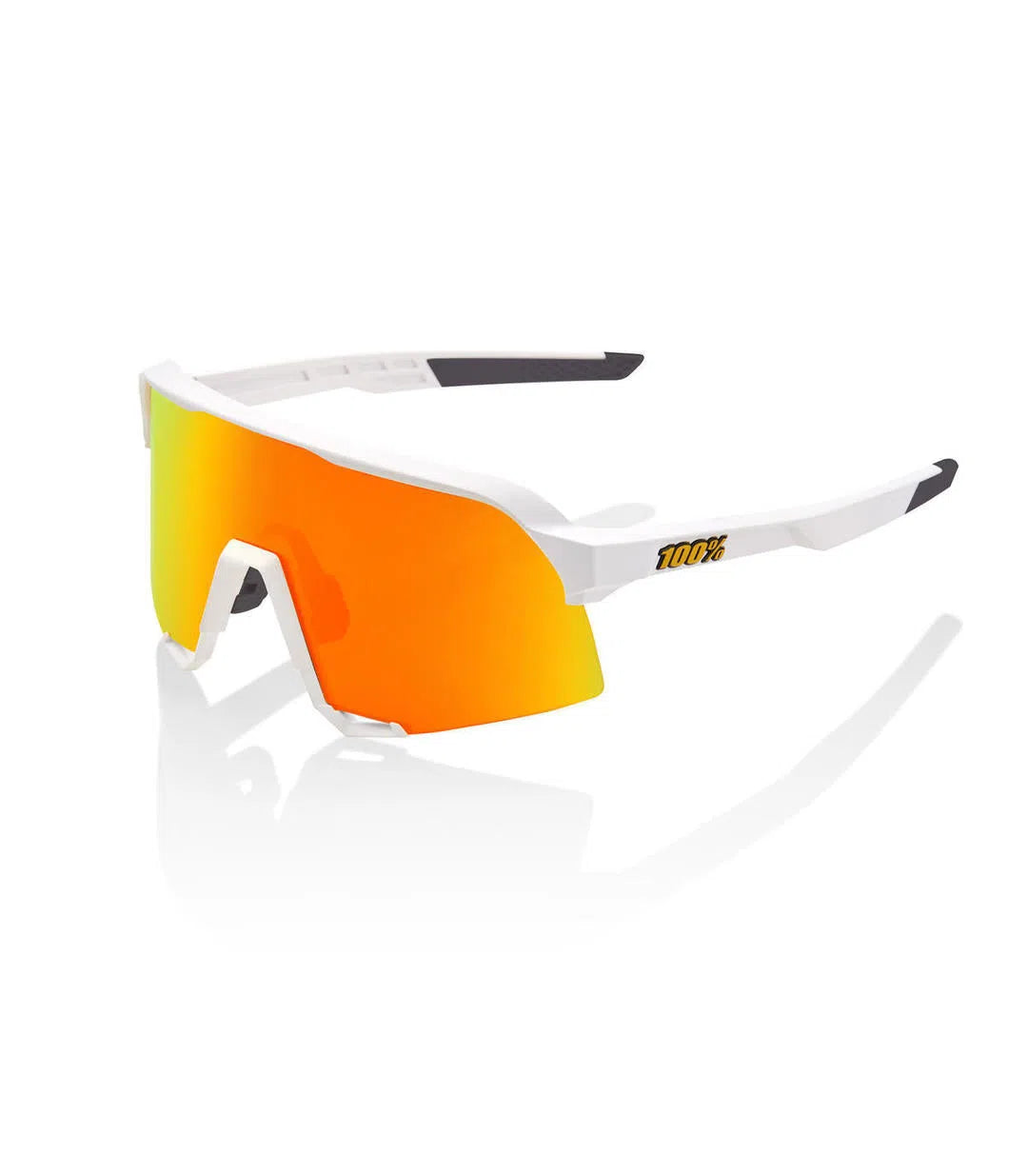 RIDE 100% Eyewear S3 - Soft Tact White Hiper Red Multilayer Mirror Lens-Eyewear-46152326