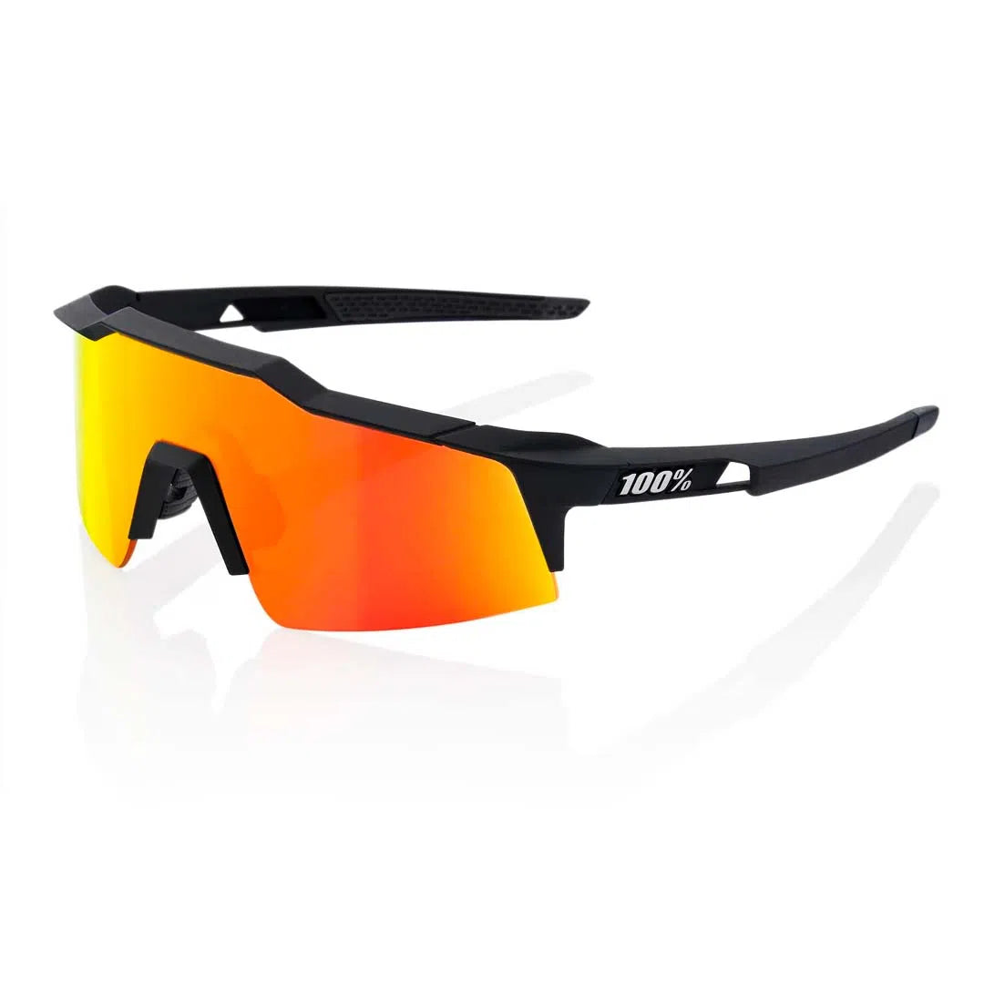 RIDE 100% Eyewear Speedcraft SL - Soft Tact Black Hiper Red Multilayer Mirror Lens-Eyewear-91798150