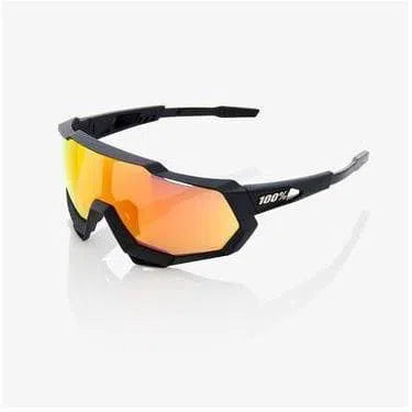 RIDE 100% Eyewear Speedcraft Soft Tact Black Hiper Red Multilayer Mirror Lens Default 100% 