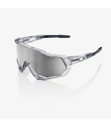 RIDE 100% Eyewear Speedtrap Matte Translucent Crystal Grey - HiPER Silver Mirror Lens-Eyewear-36886918