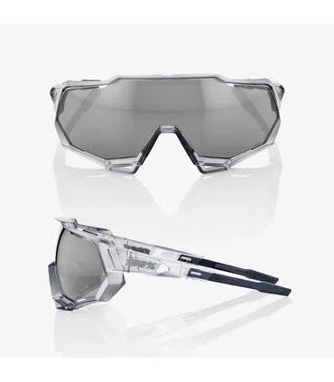 RIDE 100% Eyewear Speedtrap Matte Translucent Crystal Grey - HiPER Silver Mirror Lens-Eyewear-36886918