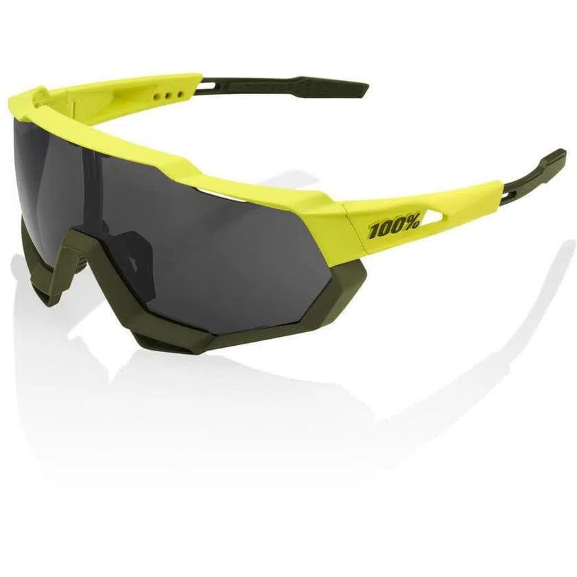 RIDE 100% Eyewear Speedtrap Soft Tact Banana Black Mirror Lens Default 100% 