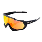 RIDE 100% Eyewear SPEEDTRAP - SOFT TACT BLACK HIPER RED MULTILAYER MIRROR LENS-Eyewear-841269179683