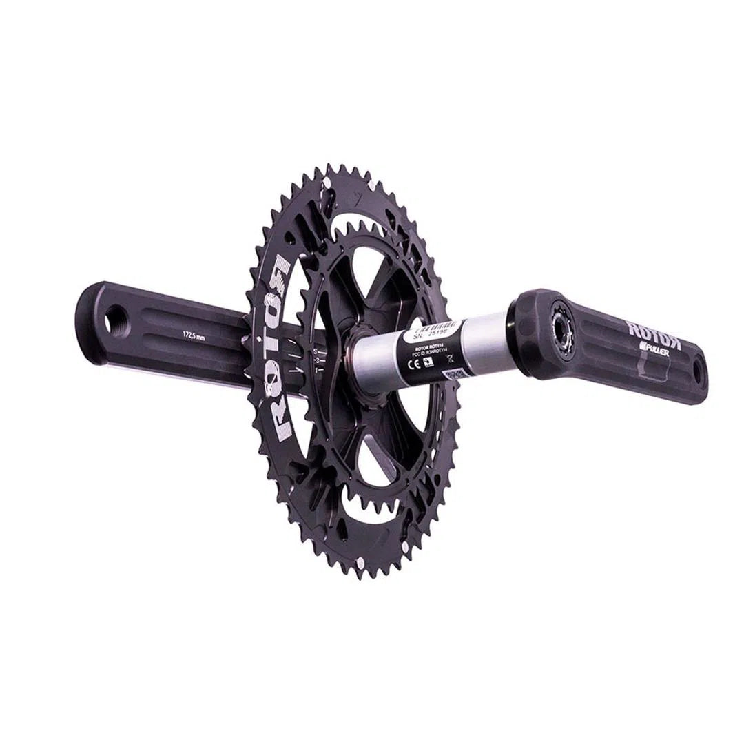 ROTOR Chainset with INpower Direct Mount Potentiometer - Carbon Black-Power Meters-