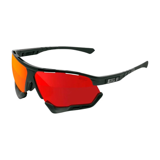 SCICON AEROCOMFORT XL BLACK Sunglasses - MULTIMIRROR RED LENSES