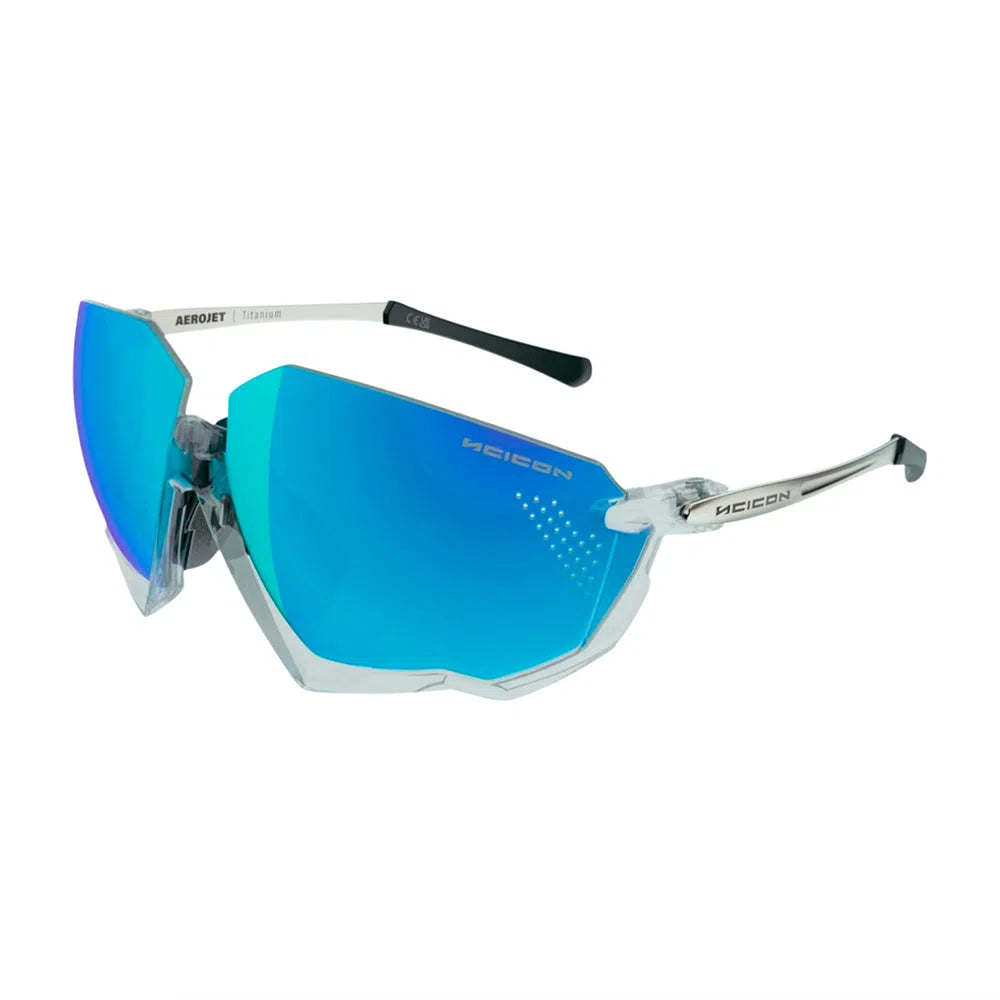 SCICON AEROJET TITANIUM CRYSTAL GLOSS Sunglasses - MULTIMIRROR BLUE LENSES