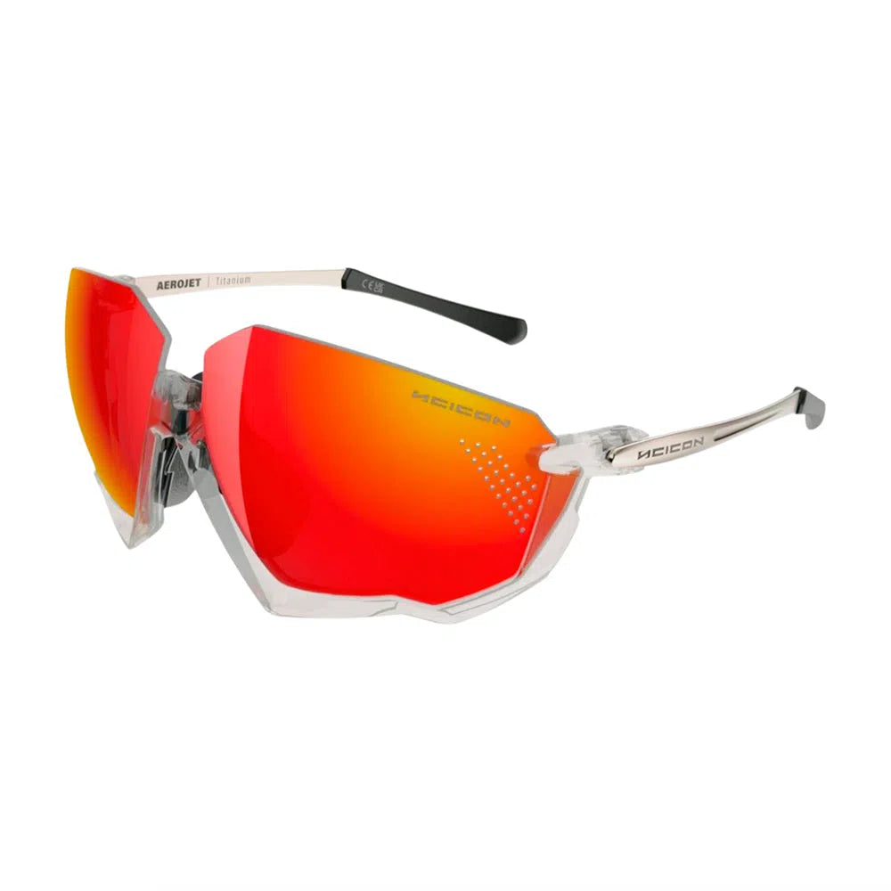 SCICON AEROJET TITANIUM CRYSTAL GLOSS Sunglasses - MULTIMIRROR RED LENSES