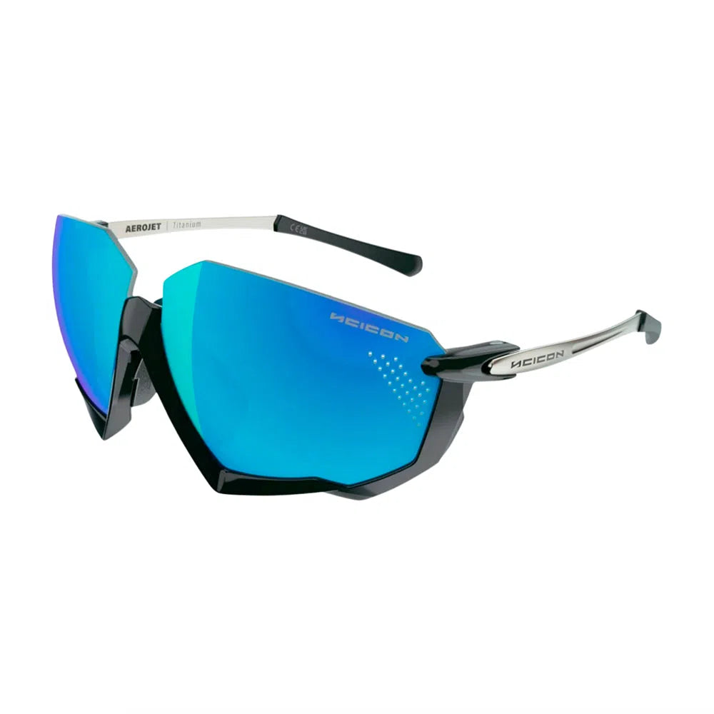 SCICON AEROJET TITANIUM METAL BLACK Sunglasses - MULTIMIRROR BLUE LENSES