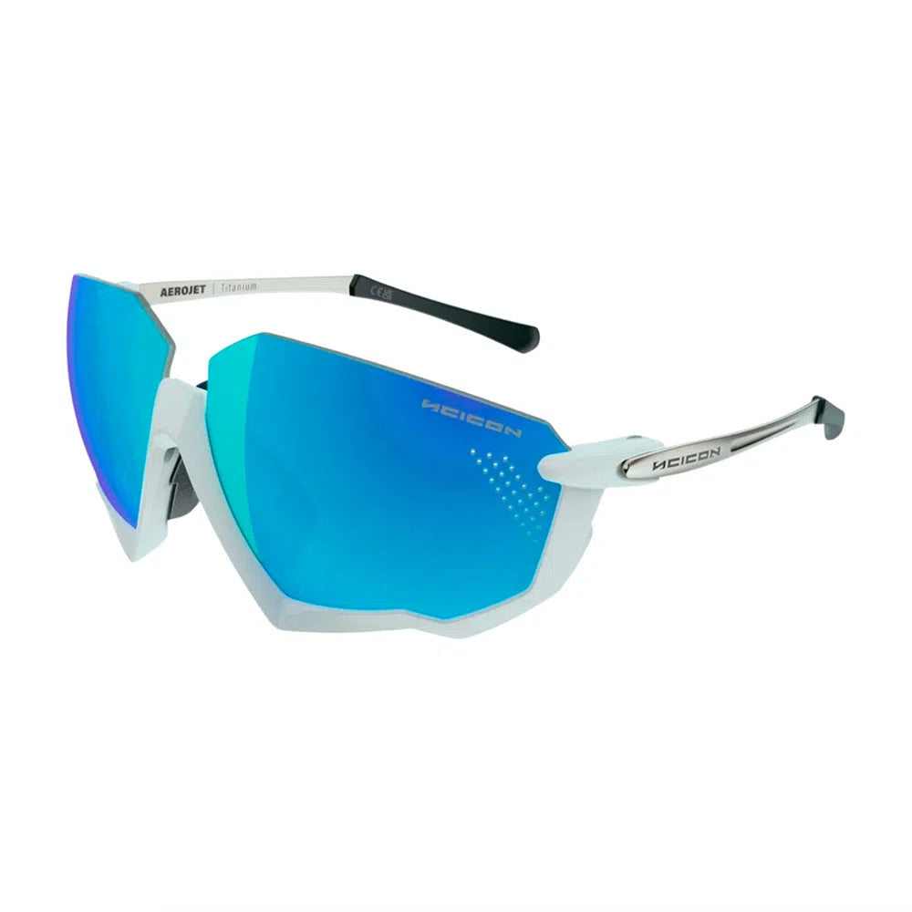 SCICON AEROJET TITANIUM METAL WHITE Sunglasses - MULTIMIRROR BLUE LENSES