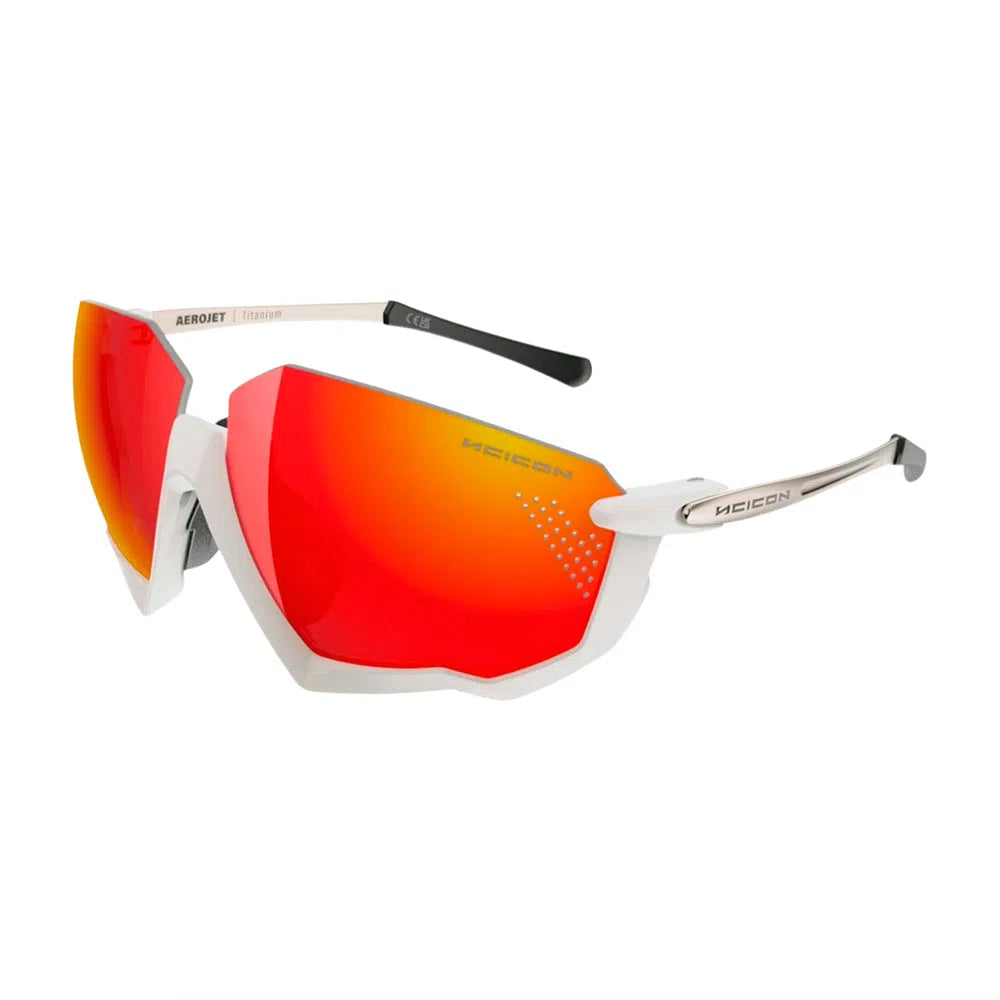 SCICON AEROJET TITANIUM METAL WHITE Sunglasses - MULTIMIRROR RED LENSES