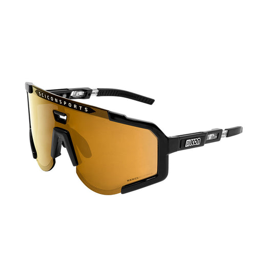 SCICON AEROSCOPE BLACK Sunglasses - MULTIMIRROR BRONZE LENSES