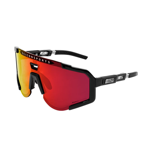 SCICON AEROSCOPE BLACK Sunglasses - MULTIMIRROR RED LENSES