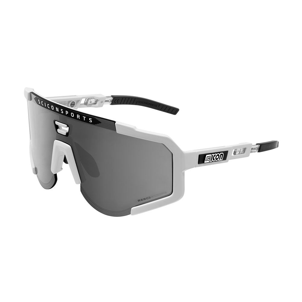 SCICON AEROSCOPE WHITE Sunglasses - MULTIMIRROR SILVER LENSES