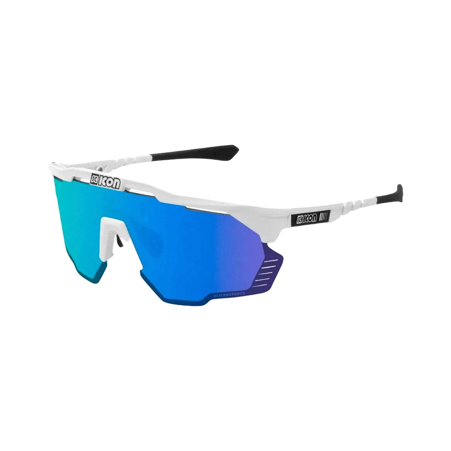 SCICON Aeroshade Kunken Monogram Eyewear - White Gloss/Multimirror Blue-Eyewear-8023848106637