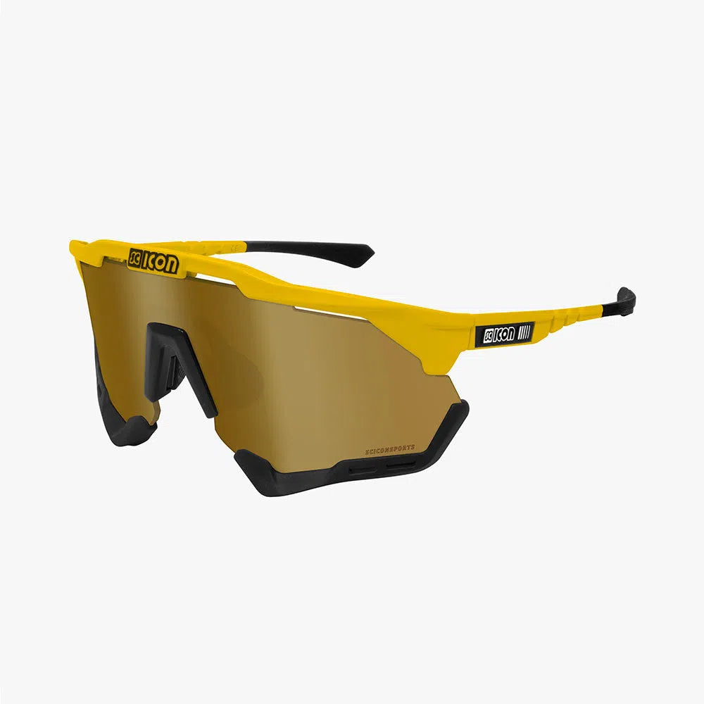 SCICON AEROSHADE XL YELLOW GLOSS Sunglasses - MULTIMIRROR BRONZE LENSES