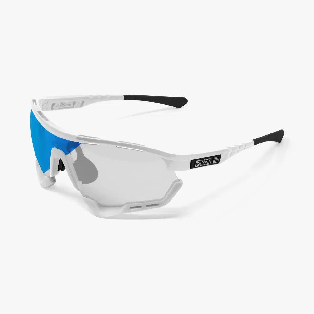 SCICON AEROTECH WHITE GLOSS Sunglasses - PHOTOCHROMIC BLUE LENS