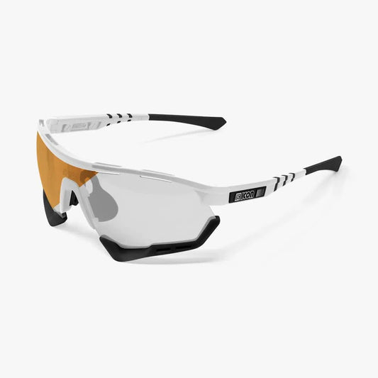 SCICON AEROTECH WHITE GLOSS Sunglasses - PHOTOCHROMIC BRONZE LENS