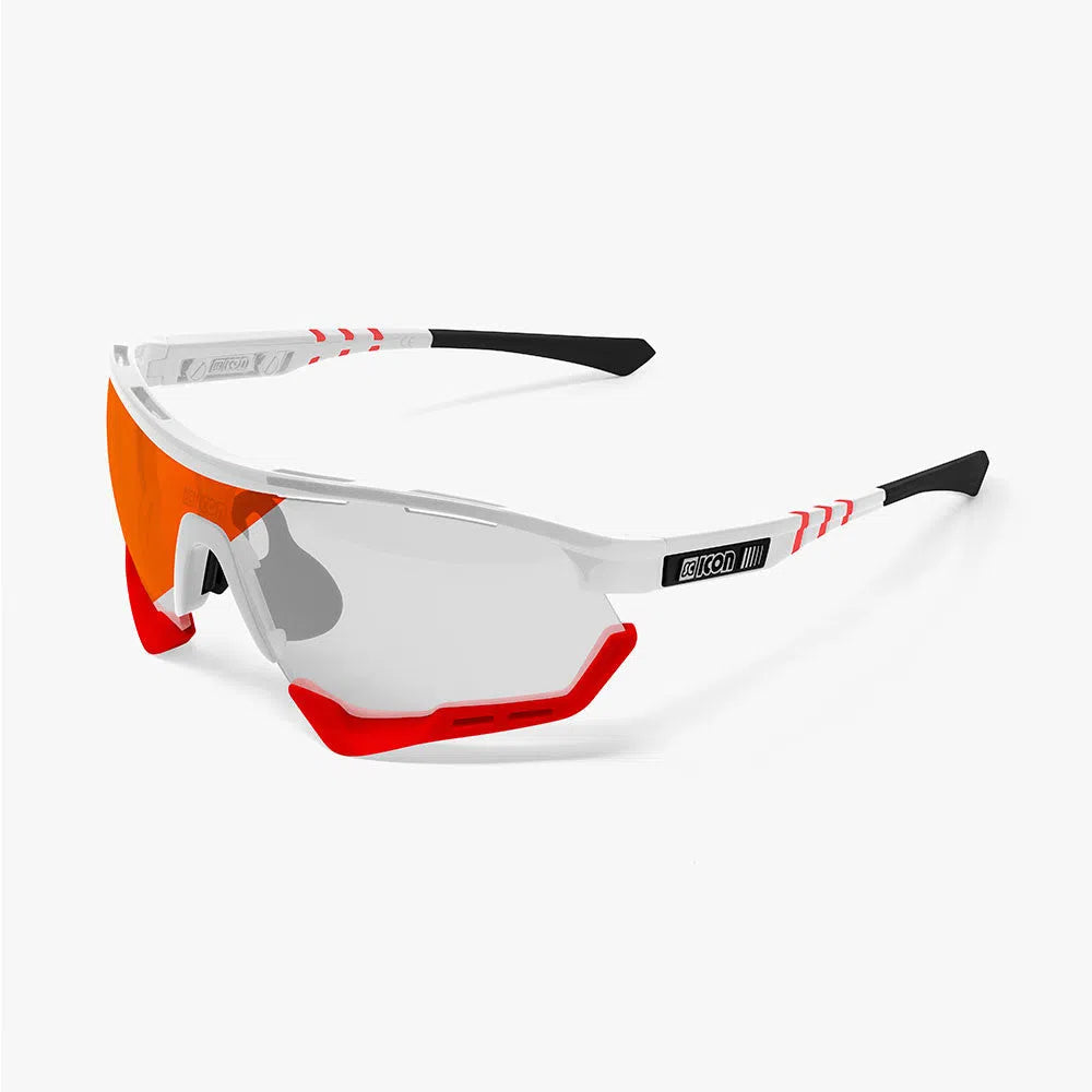 SCICON AEROTECH WHITE GLOSS Sunglasses - PHOTOCHROMIC RED LENS