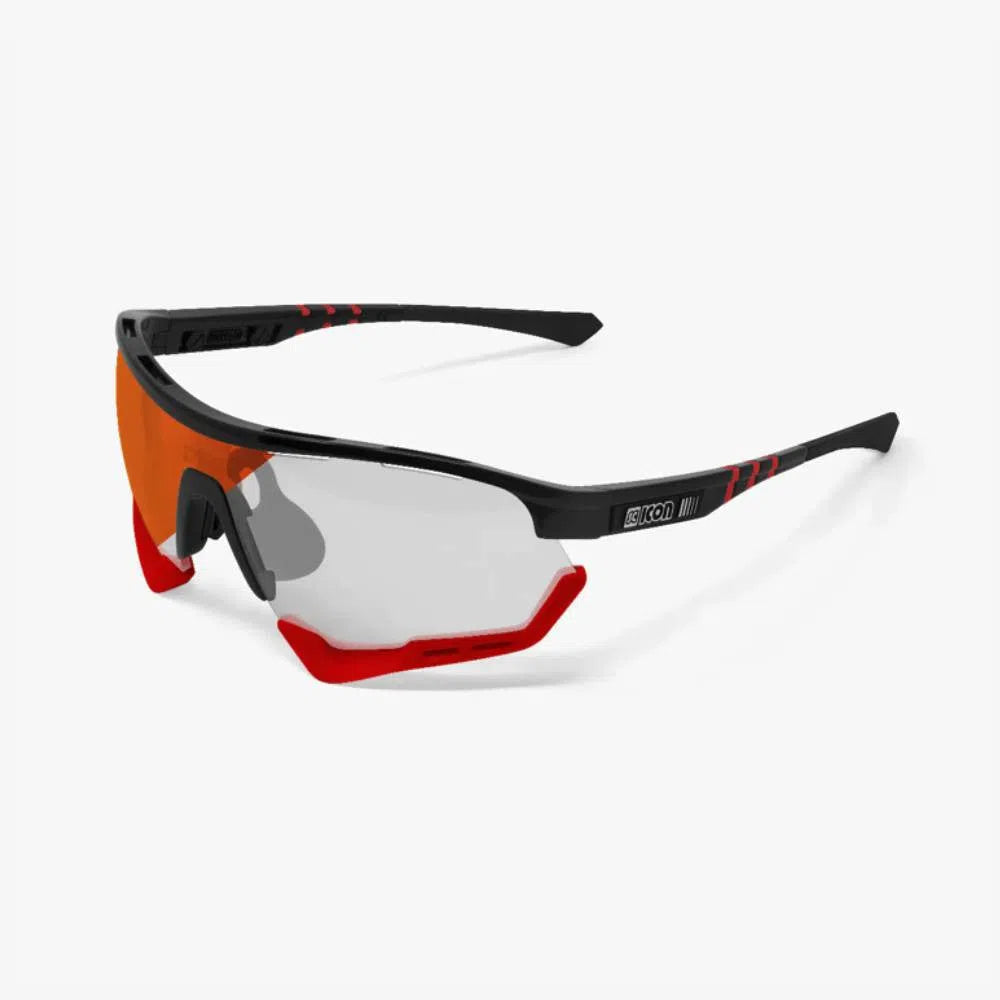 SCICON AEROTECH XL BLACK GLOSS Sunglasses - PHOTOCHROMIC RED LENS