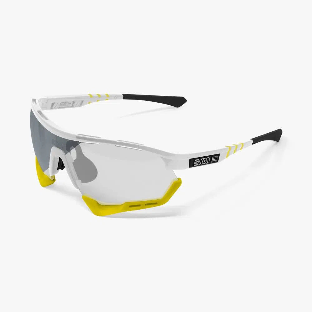 SCICON AEROTECH XL WHITE GLOSS Sunglasses - PHOTOCHROMIC SILVER LENS