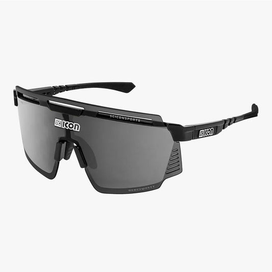 SCICON AEROWATT BLACK GLOSS Sunglasses - MULTIMIRROR SILVER LENSES