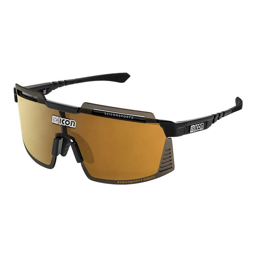 SCICON AEROWATT FOZA BLACK GLOSS Sunglasses - MULTIMIRROR BRONZE LENSES