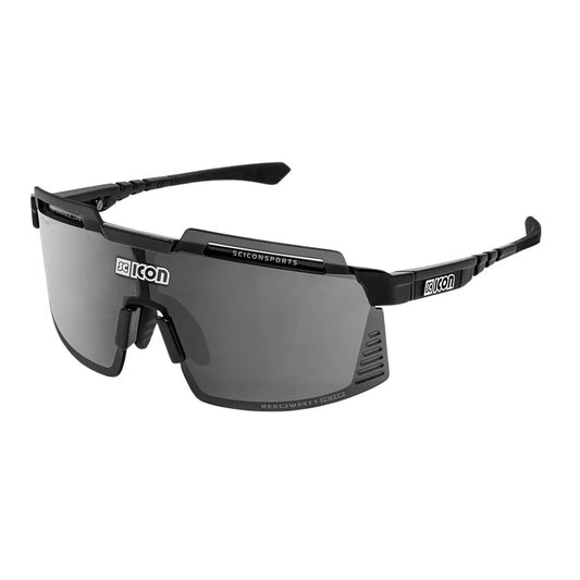 SCICON AEROWATT FOZA BLACK GLOSS Sunglasses - MULTIMIRROR SILVER LENSES