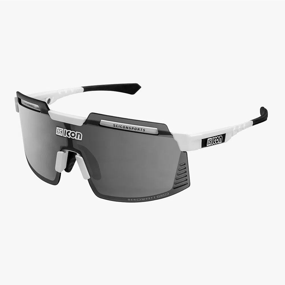 SCICON AEROWATT FOZA WHITE GLOSS Sunglasses - MULTIMIRROR SILVER LENSES