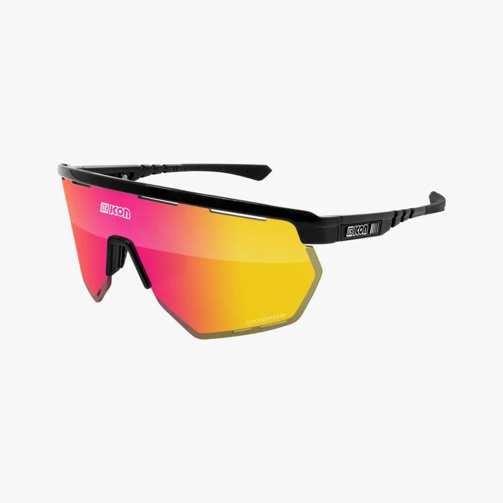 SCICON AEROWING BLACK GLOSS Sunglasses - MULTIMIRROR RED LENSES