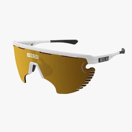 SCICON AEROWING LAMON WHITE GLOSS Sunglasses - MULTIMIRROR BRONZE LENSES