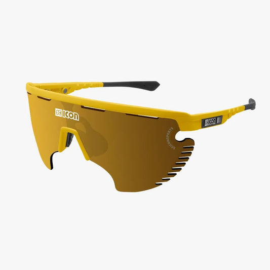 SCICON AEROWING LAMON YELLOW GLOSS Sunglasses - MULTIMIRROR BRONZE LENSES