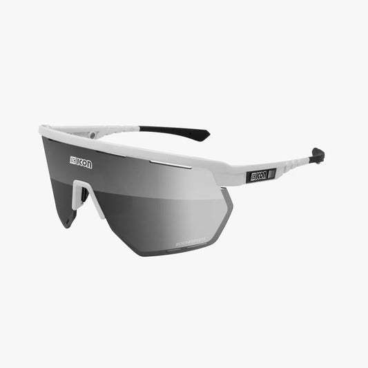 SCICON AEROWING WHITE GLOSS Sunglasses - MULTIMIRROR SILVER LENSES