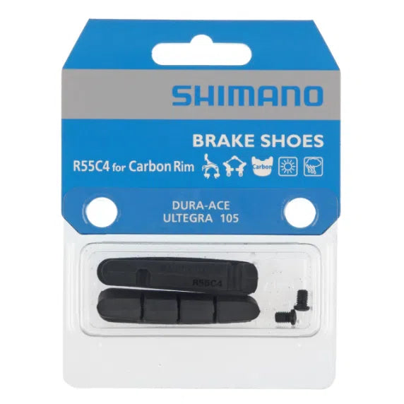 SHIMANO Brake Shoes R55C4 for Carbon Rim - Black-Brake Pads-689228994607