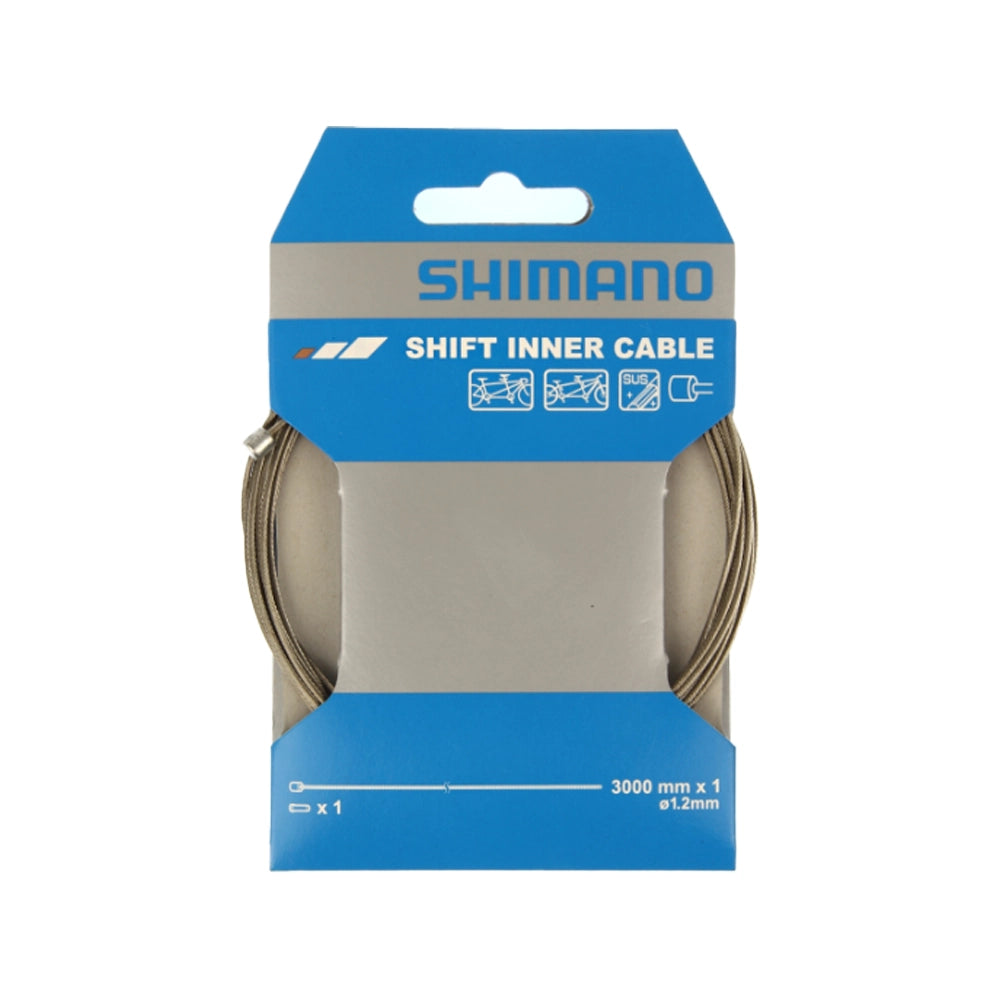 SHIMANO Shift Inner Cable Diameter 1.2mm x 3000mm - Silver-Spare Parts-4524667103523