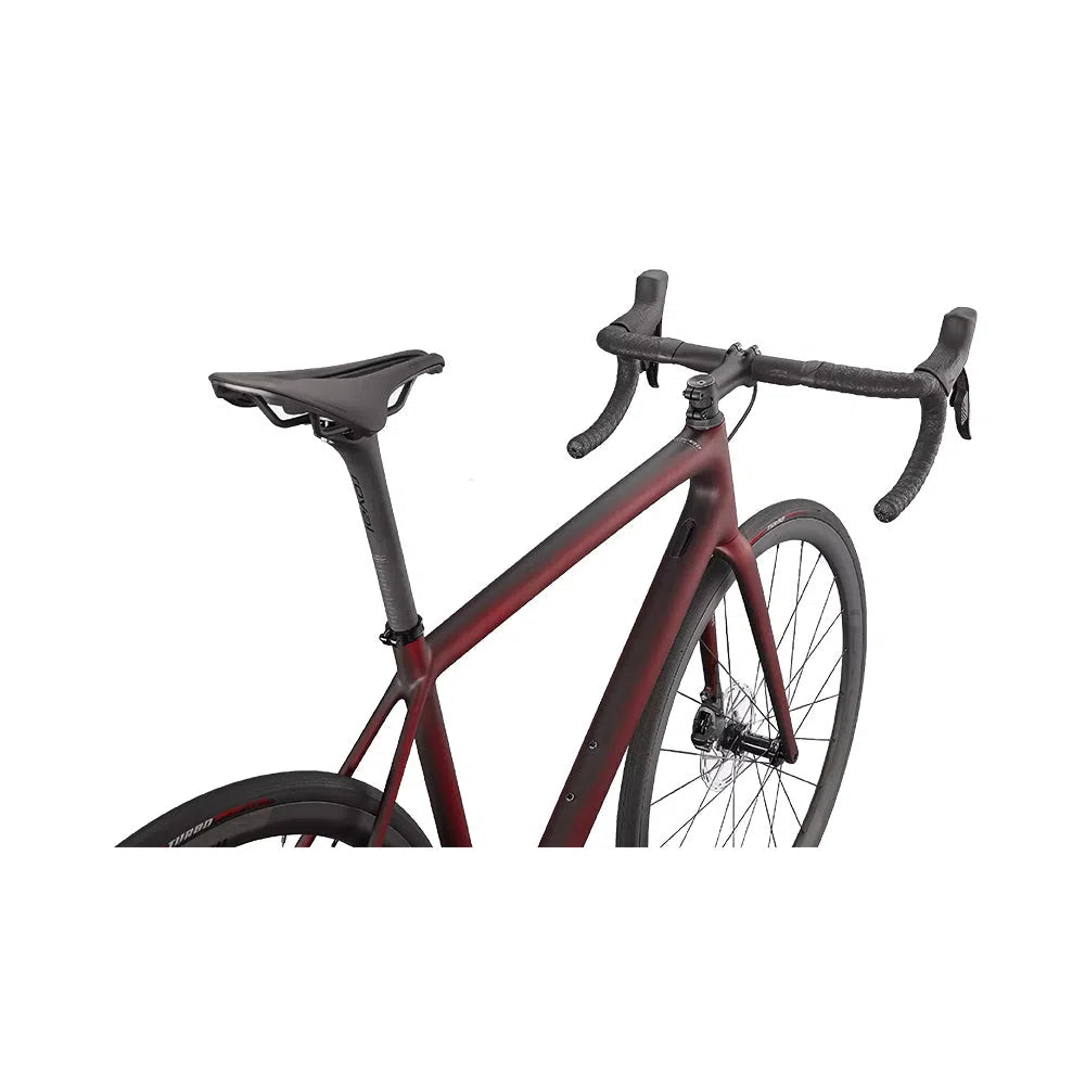 SPECIALIZED AETHOS PRO 2022 Sram Force AXS Disc Complete Road Bike - Maroon / Black Tint Edge Fade-Complete Road Bikes-