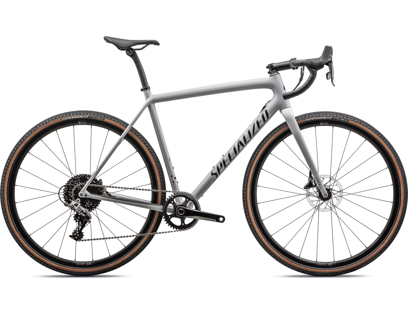 SPECIALIZED CRUX Comp Complete Bike Gravel Sram Rival - GLOSS DOVE GREY/METALLIC NAVY-Complete Gravel Bikes-