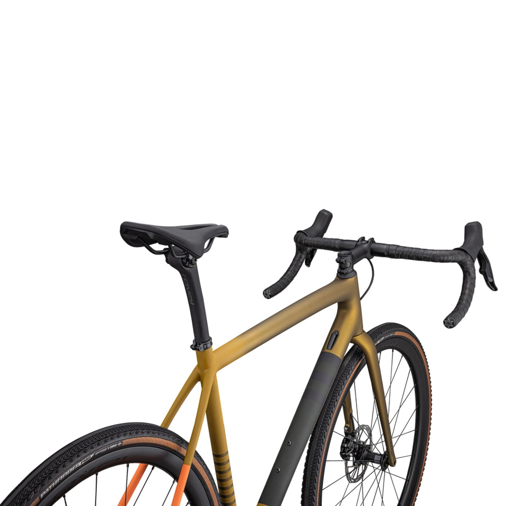 SPECIALIZED CRUX Expert Sram Rival AXS Complete Bike Gravel - SATIN HARVEST GOLD METALLIC/OAK GREEN-Complete Gravel Bikes-