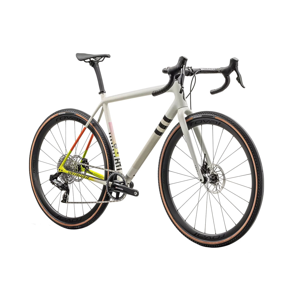 SPECIALIZED Crux Pro 700 Force XPLR eTap AXS 2024 Complete Gravel Bike - GLOSS DUNE WHITE BIRCH CACTUS BLOOM SPECKLE-Complete Gravel Bikes-