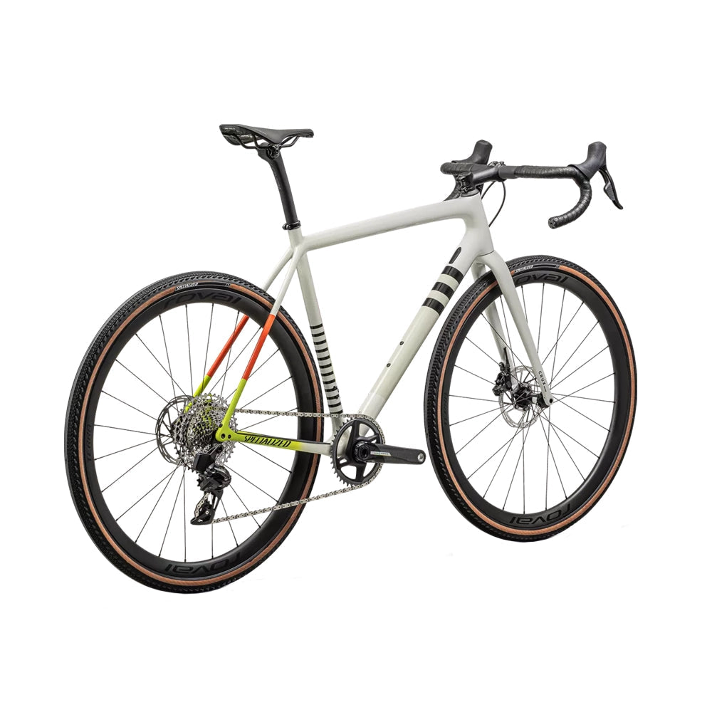 SPECIALIZED Crux Pro 700 Force XPLR eTap AXS 2024 Complete Gravel Bike - GLOSS DUNE WHITE BIRCH CACTUS BLOOM SPECKLE-Complete Gravel Bikes-