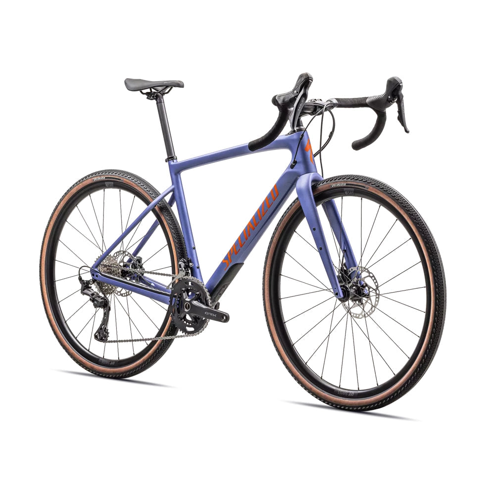 SPECIALIZED Diverge Sport Carbon Complete Gravel Bike - SATIN PURPLE INDIGO TINT/PURPLE INDIGO/AMBER GLOW-Complete Gravel Bikes-