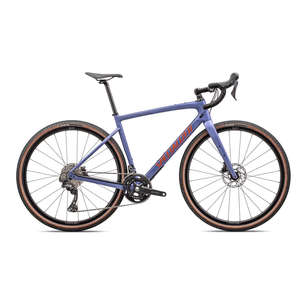 SPECIALIZED Diverge Sport Carbon Complete Gravel Bike - SATIN PURPLE INDIGO TINT/PURPLE INDIGO/AMBER GLOW-Complete Gravel Bikes-