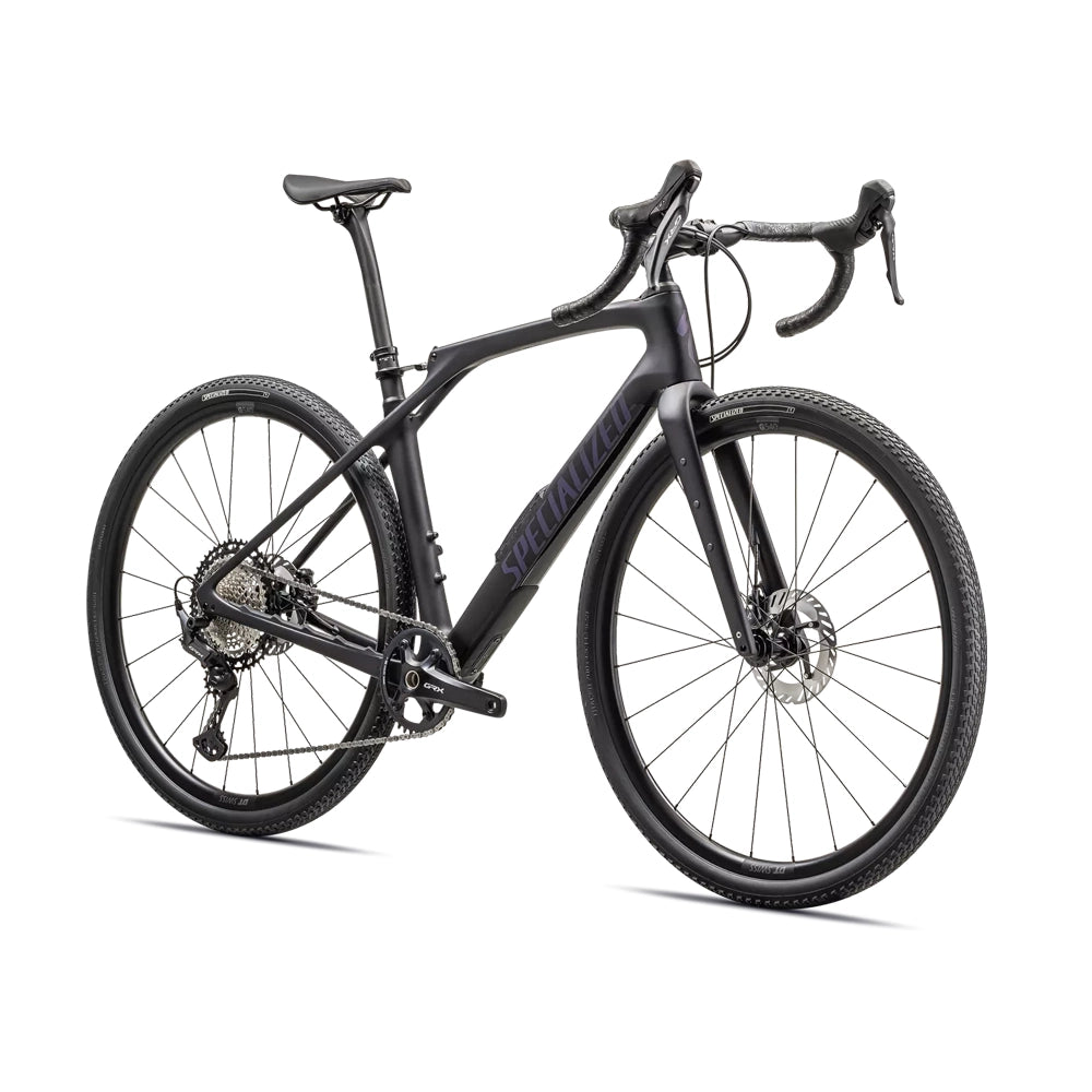 SPECIALIZED Diverge STR Comp Complete Gravel Bike Shimano GRX - SATIN METALLIC MIDNIGHT SHADOW/VIOLET GHOST PEARL-Complete Gravel Bikes-