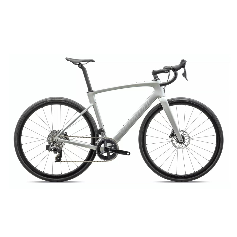 SPECIALIZED Roubaix SL8 EXPERT 2023 SRAM Rival AXS Complete Road Bike - Dove Grey/Chamaleon Lapis and Carbon/Liquis Silver-Complete Road Bikes-