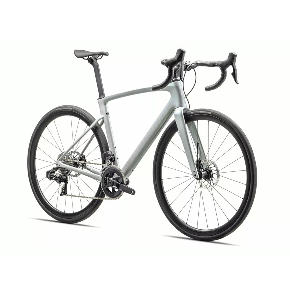 SPECIALIZED Roubaix SL8 EXPERT 2023 SRAM Rival AXS Complete Road Bike - Dove Grey/Chamaleon Lapis and Carbon/Liquis Silver-Complete Road Bikes-