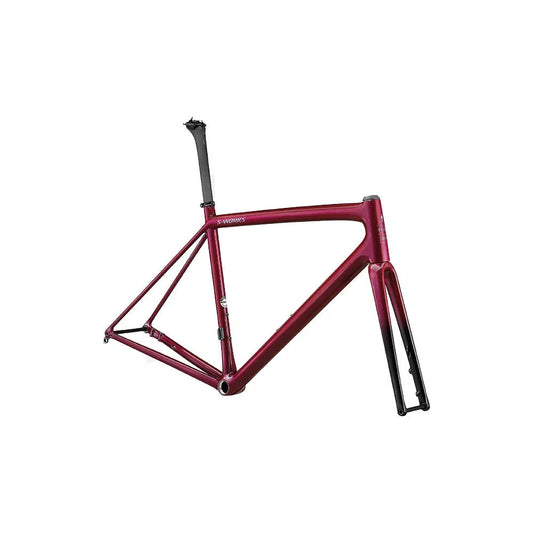 SPECIALIZED SW AETHOS Disc Frameset Road - Chameleon Supernova Tint Over Maroon/Chrome-Complete Road Bikes-