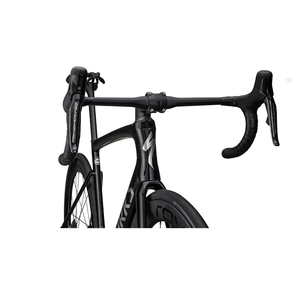 SPECIALIZED SW TARMAC SL7 Disc Complete Bike Road Shimano Dura Ace Di2 - Gloss Black Pearl Granite Over Carbone / Chrome-Complete Road Bikes-