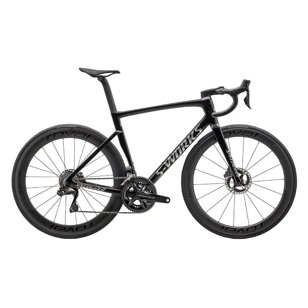 SPECIALIZED SW TARMAC SL7 Disc Complete Bike Road Shimano Dura Ace Di2 - Gloss Black Pearl Granite Over Carbone / Chrome-Complete Road Bikes-