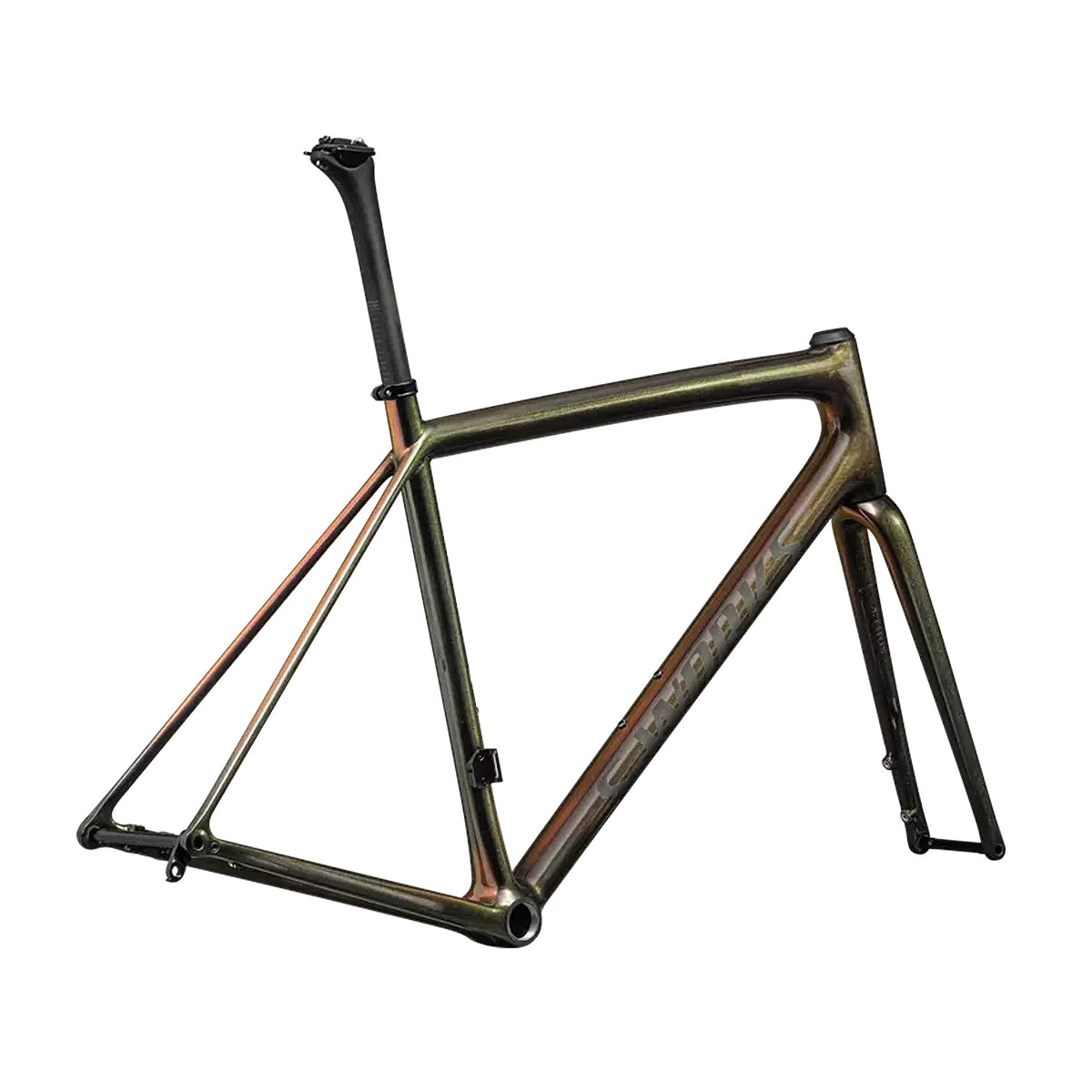 SPECIALIZED SWORKS AETHOS Road Frameset 2025 - GLOSS CARBON + MAGENTA-GOLD EDGE FADE + ALL OVER GOLD PEARL 25% / SATIN METALLIC OBSIDIAN